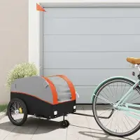 Prolenta Maison Exclusive - Remorque pour vélo, noire et orange, capacité de 45 kg, en fer