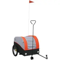 Syfax Remorque de vélo noir et orange 45 kg fer