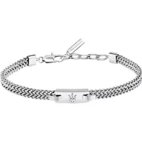 Maserati Iconic Brushed Trident Bracelet Argenté Homme