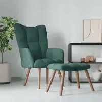 Prolenta Maison Exclusive - Fauteuil relax avec repose-pieds Vert foncé Velours