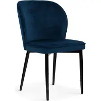 PAWS MÖBEL ALINE bleu foncé bleu marine seau moderne chaise rembourrée pour salon, restaurant, cuisine, chaise de restaurant, chaise de cuisine, velours