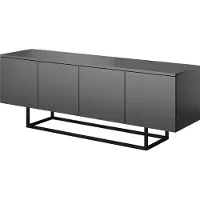 PAWS MÖBEL Armoire RTV debout sur pieds métalliques, 150x55x37, armoire RTV, moderne, loft, industrielle, finition mate, anthracite