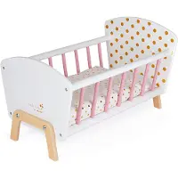 Janod Lit candy chic en bois poupee, poupon - - j05889 - mobilier jouet