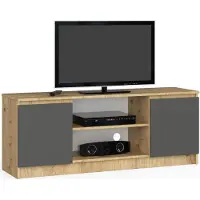 Akord Meuble TV K140 2D 1P Chêne Artisan Gris Graphite