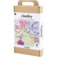 Creativ Company Kit de bricolage de bijoux pour enfants avec pâte à modeler pour bijoux et perles colorées