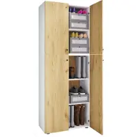 VCM Armoire en bois Armoire pour enfants Armoire Lona Portes battantes Armoire en bois Armoire pour enfants Armoire Lona Portes battantes