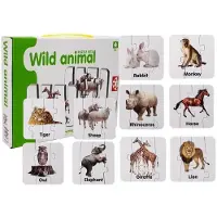 Leantoys Puzzle éducatif Animaux Sauvages Puzzle 10 Connexions Anglaises