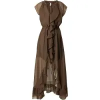 GUESS Maelys Ruffled Short Sleeve Long Dress Marron M Femme