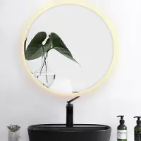 OHMG WYCTIN Miroir mural rond 70cm miroir de salle de bain éclairage LED miroir de salle de bain