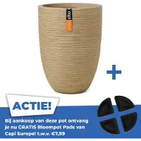 Capi Europe Vase CAPI EUROPE Bas Rib NL 46 x 58 cm Beige intérieur extérieur WPC
