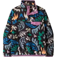 Patagonia - Polaire chaude et confortable à col montant et pressionné - W's LW Synch Snap-T P/O Kaleido Black pour Femme en Nylon - Taille M - Noir