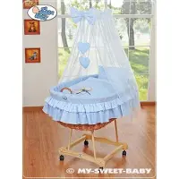 My sweet baby Lit de Bébé en Fibre Naturelle Bleue avec Certificat Oeko-Tex et TUV