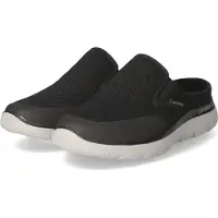 SKECHERS Chaussons Summits pour hommes, modèle pantoufle, couleur noire, pour un usage quotidien et décontracté