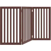 vidaXL Porte pour chiens 3 pièces Pliable Marron 150 cm Bois de peuplier