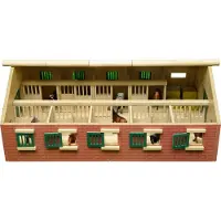Kids Globe Ecurie Van Manen avec 9 boxes 62x42,5x22 cm à l'échelle 1:32