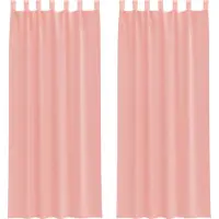 vidaXL Voile Rideaux avec poches pour tringles 2 pcs. Rose