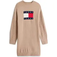 Tommy Hilfiger Robes en maille bleu nuit / noisette / rouge / blanc