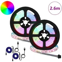 vidaXL : Lot de 2 bandes LED, noires et transparentes