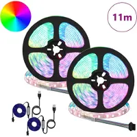 vidaXL : Lot de 2 bandes LED, noires et transparentes