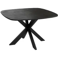 Zita Home Table à manger ronde Deens – 120 cm – Noir – Bois de manguier