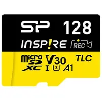 Silicon Power Carte mémoire microSDXC Inspire 128 Go, Classe 10, UHS-I U3, V30, A1, A2 avec adaptateur SD