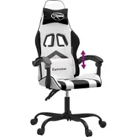 vidaXL Chaise de jeu blanc et noir similicuir