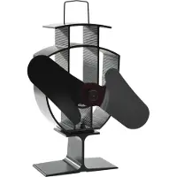 vidaXL Ventilateur de poêle Chauffé 2 pales Noir