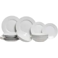 Studio Tavola Ensemble de vaisselle - 6 personnes - Blanc - 18 pièces