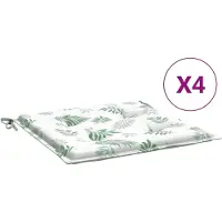 vidaXL Coussins De Chaise De Jardin Lot De 4 Motif De Feuilles