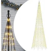 Super Merchant Sapin de Noël à LED pour mât de drapeau 1534 LED blanc chaud 500 cm