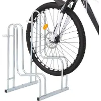 vidaXL Support à vélos pour 2 vélos Autoportant Acier galvanisé