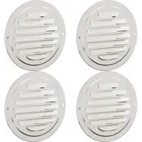 vidaXL Grilles d'aération, 4 pièces, argent, 80 mm, acier inoxydable