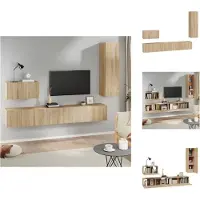 vidaXL Ensemble de 4 meubles TV Chêne Sonoma Matériau dérivé du bois - Meuble TV