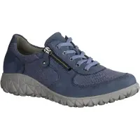 Waldlaufer Havy H89001-263 Orthotritt Damen, chaussure basse, bleu, cuir/stretch - chaussures à lacets confortables pour femmes, bleu, cuir/textile (denver perustretch)