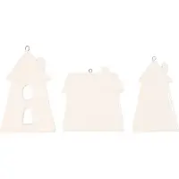 Creativ Company Hangende Ornamenten Huizen Wit, 18st.