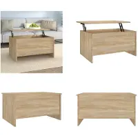 vidaXL Table basse en chêne Sonoma 80 x 55,5 x 41,5 cm, bois d'ingénierie - Table basse - Tables basses - Table basse réglable en hauteur - Table d'appoint