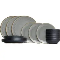 Cookinglife Ensemble de vaisselle - 6 personnes - Nola Warm Grey - 18 pièces