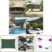 The Living Store Voile d'ombrage Oxford rectangulaire 3x5 m vert foncé