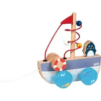 Goki Bateau à tirer Ahoi avec boucle de motricité