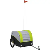 Syfax Remorque de vélo noir et vert 45 kg fer