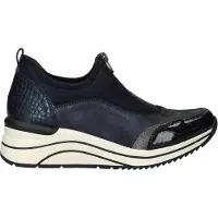 Remonte : Chaussures plates pour femmes, chaussures de sport confortables, lacets, couleur bleue, style décontracté