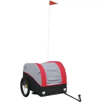 Syfax Remorque de vélo noir et rouge 45 kg fer