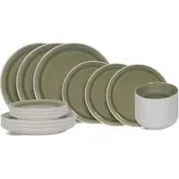 Cookinglife Set de vaisselle - Service 6 pers - Mos Vert - Ø27 cm - 18 pièces