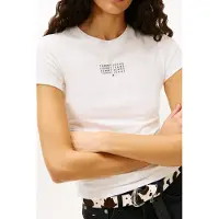Tommy Hilfiger Dw0dw21841 Short Sleeve T-shirt Blanc L Femme