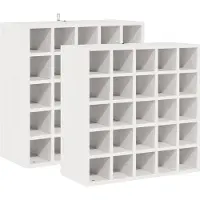 vidaXL Étagère à vin, 2 pièces, blanche, 56 x 25 x 56 cm, en bois massif de pin