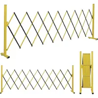 Mendler Barrière En Aluminium Hwc-B34, Barrière Extensible, Barrière De Protection Extensible, 103 X 32-265 Cm Jaune-Noir