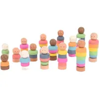 TickiT Rainbow Wooden Community People, 3 ans, Bois, Multicolore