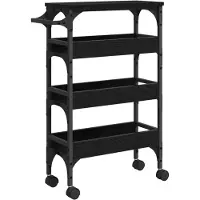 Syfax Chariot de cuisine Chêne noir 53 x 20 x 76 cm Bois d'ingénierie