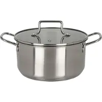 Koopman Poêle à frire RVS avec couvercle en verre - 20cm - Cuisine ludique