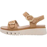Tamaris Sandales 'Bequeme Keilabsatz-Sandalen aus Leder' camel